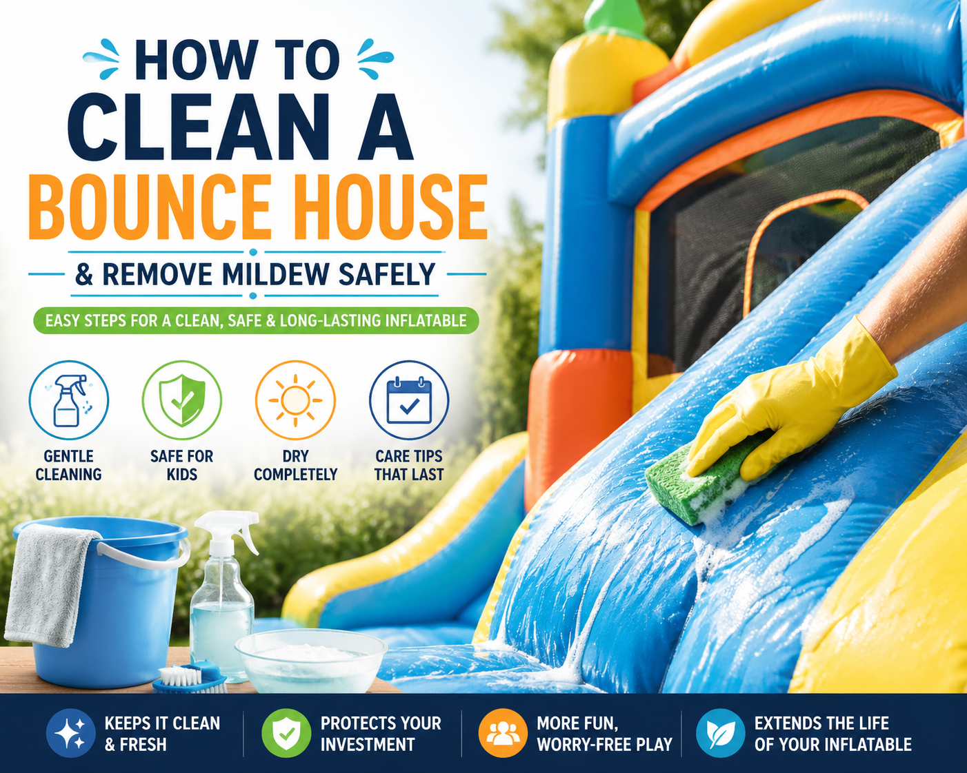 Best Inflatable Slide Cleaner How to Clean a Bounce House & Remove Mildew Safely | Easy Guide for ...