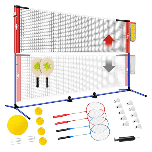 All-in-One Backyard Sports Net Set – Badminton, Pickleball & Volleyball Combo