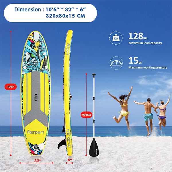 Stand Up Paddle Board - Graffiti Series - Yellow(UK) Size