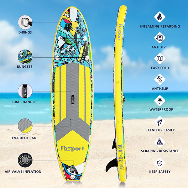 Stand Up Paddle Board - Graffiti Series - Yellow(UK) Features